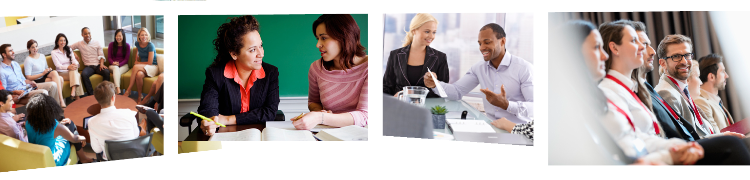 Collage of work colleagues in the office